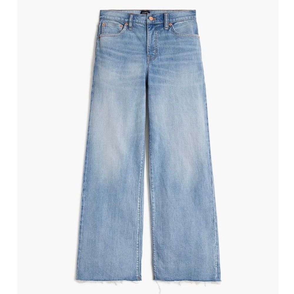 J. CREW | NWT Light Wash Wide Leg Crop Jean Stretch‎ High Rise | Size 35, (20)